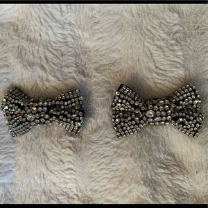 Sparkly Rhinestone Bow Clips